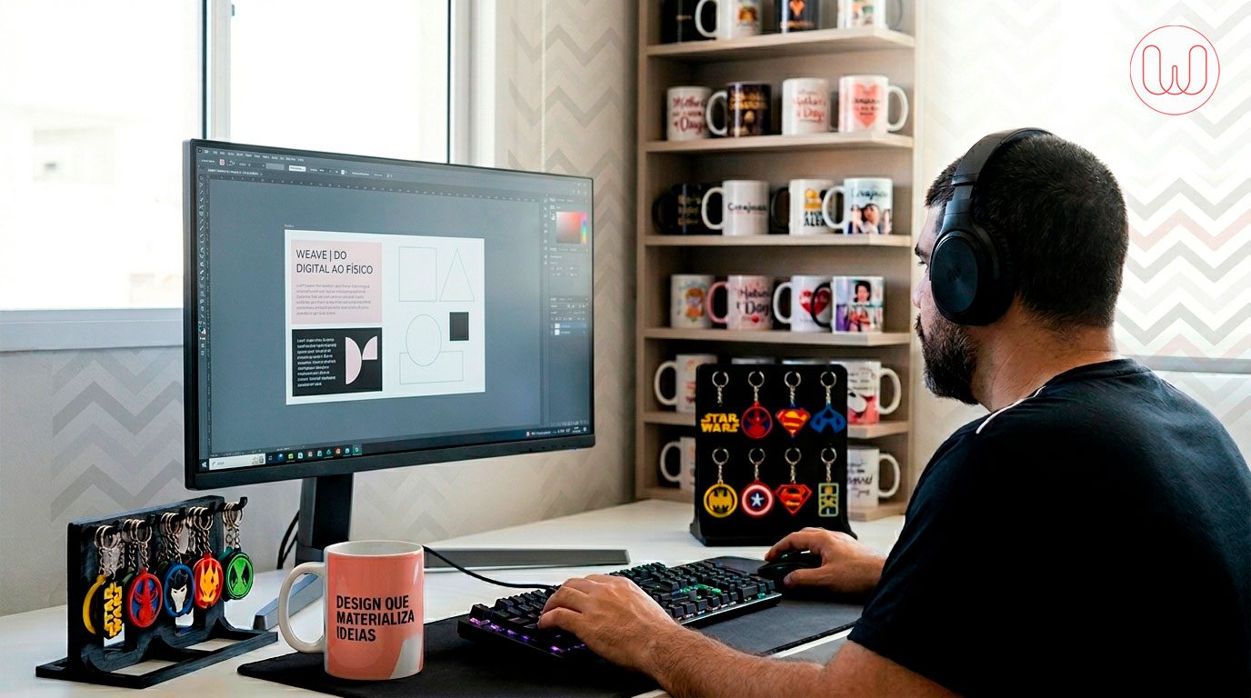 Veja como a Weave Comunicação materializa ideias em Brasília. Unimos design estratégico e tecnologia de impressão 3D para criar brindes exclusivos e protótipos de alta precisão. Do digital ao físico com cuidado artesanal.